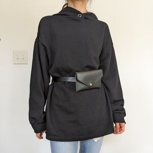 Zara Black Hoodie with Belt Bag